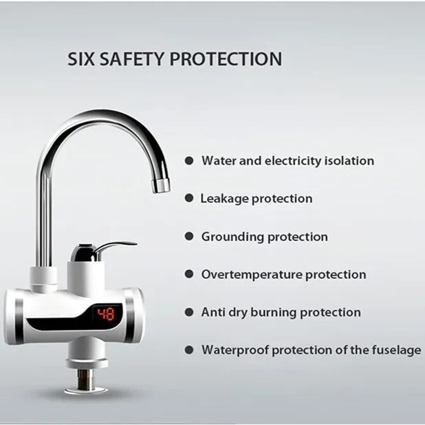 Electric Kitchen Instant Water Heater Tap – Instant Hot Water Faucet | Fast Heating Tankless Faucet - Image 4