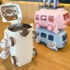 Imported 600ml Bus Water Bottle | Kids Cute Bus Shape | Strap, Sipper & Straw | Leakproof BPA Free (Random Colour) - Image 4
