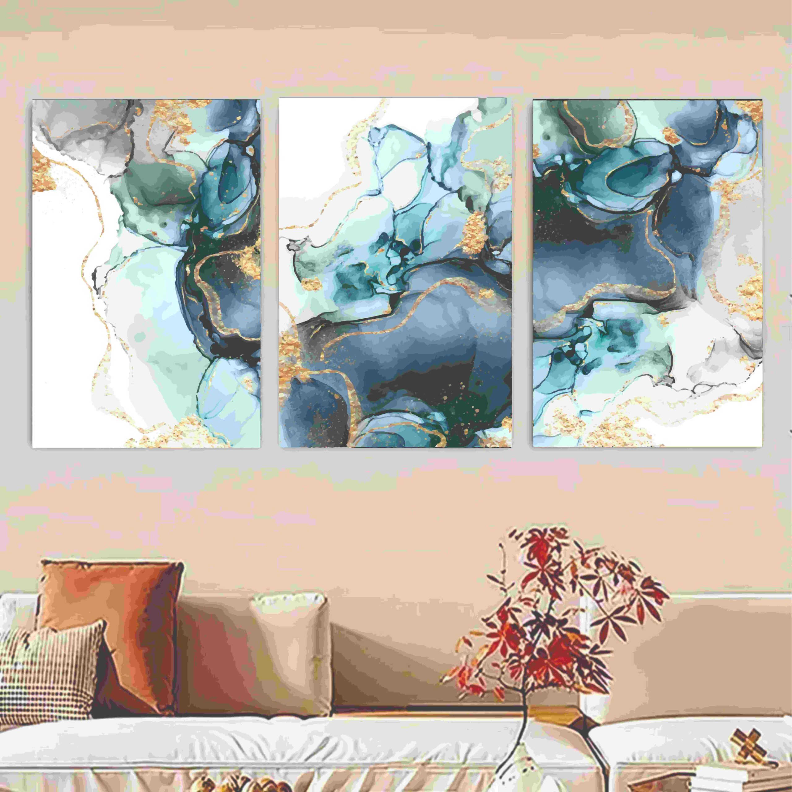 Set Of 3 lower Sticky Canvas Phototiles Frame For Wall