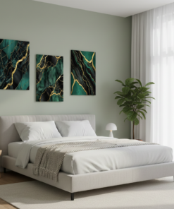 3 Pc Marble Design Phototiles Wall Art Set | Elegant Self?Adhesive | Premium Smooth Finish | Size 8x11