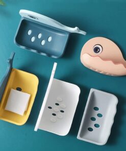 Little Whale Drain Storage Rack Dish Soap Holder for Bathroom and Shower Self Draining Waterfall Soap Tray Kitchen (Random Color)