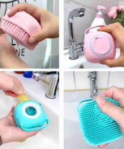 Silicone Bath and Body Shower Brush with Liquid Soap Dispenser (Random Color)