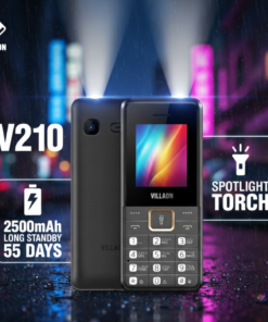 Villaon V210 1.8 Inch LCD Dual SIM Mobile With Removable 2500mAh Battery Basic Camera FM Radio Torch Light And PTA Approved (Random Color)