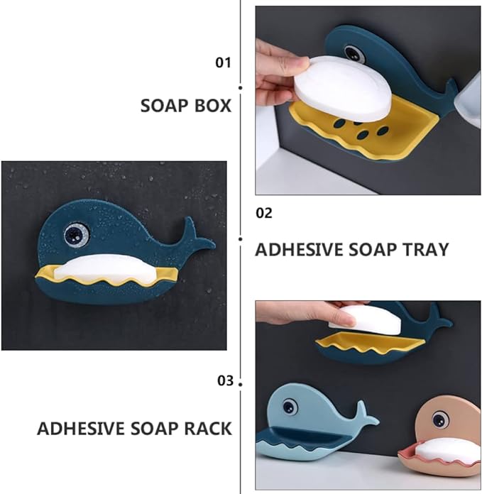 Whale Fish Shaped Soap Holder for Bathroom | Wall Mounted Soap Bar