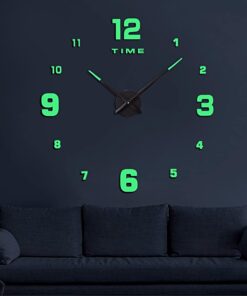 Wooden Numbers Wall Clocks Round Dial only Glow in The Dark Clock Wall for Living Decor Modern Decorative