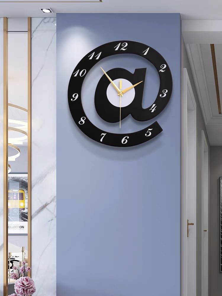 The Sign (@)3D Wooden wall clock for Living Room