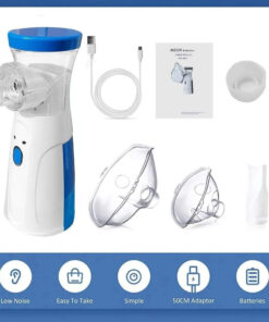 Portable Mesh Nebulizer USB & Battery Operated | Mini Nebulizer With Mask | Personal Inhaler for Efficient Respiratory Care