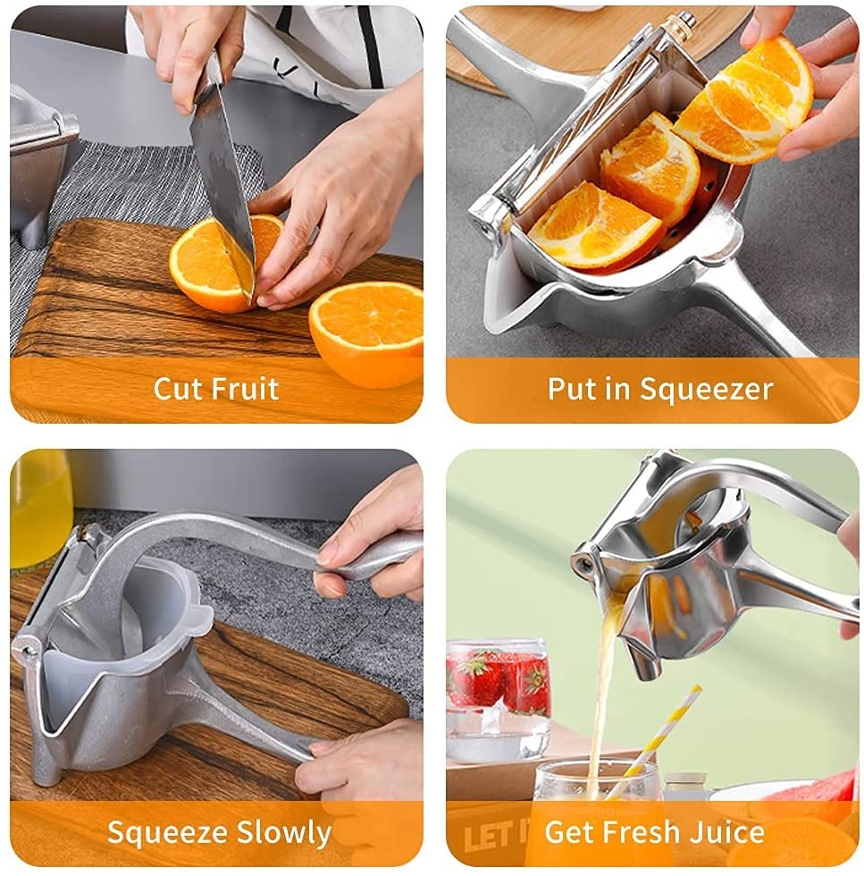 Stainless Steel Lemon Orange Clip Handheld Fruit Juicer | Durable Manual Portable Juicer | Kitchen & Baby Fruit Squeezer - Image 3
