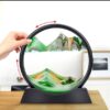 3D Dynamic Moving Sand Art Table Lamp with Wooden/Metal Stand: LED Sandscape Quicksand Night Light for Relaxing Home Decor. This Mesmerizing - Image 2
