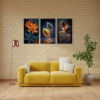 3-Piece Autumn Leaf Wall Art Frames – Decorative 8x11 Inch Modern Home Decor Set with Double Tape for Easy Wall Mounting - Image 3