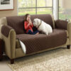 (double SofaR COVER) EVERSIBLE WASHABLE COUCH Sofa COAT COVER - Brown - Image 2