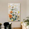 Vertical Floral Canvas Painting – Wild Garden Wall Art for Home & Office Décor - Image 2