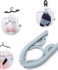 Portable Folding Clothes Hangers with Slots – Pack of 10 Durable Travel-Friendly Hangers. ( Random Colour )