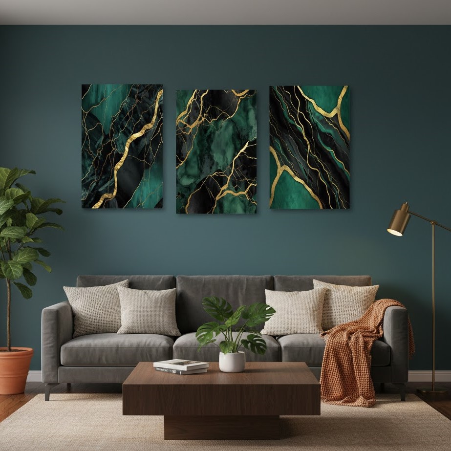 3 Pc Marble Design Phototiles Wall Art Set | Elegant Self?Adhesive | Premium Smooth Finish | Size 8x11 - Image 2