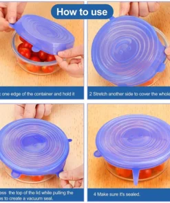 6pcs/set Silicone Lid Spill Stopper Universal Silicone Suction Lid-bowl Pan Silicone Cover Kitchen Pan Lids Cover Stopper Tools