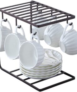 Metal Mug Stand Holder Tree Rack – Modern Space-Saving Mug Organizer with Smooth Hooks for Kitchen & Coffee Corner Decor