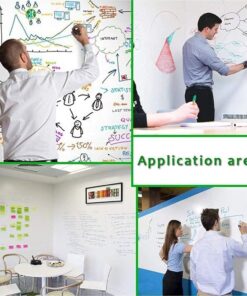 Self-Adhesive Whiteboard Wall Decal Sticker | Strong & Durable Dry Erase Wall Paper | Message Board Peel Stick White Board with 2 Marker for Kids Drawing