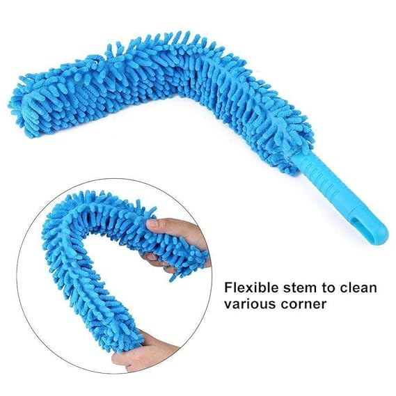 Micro Fiber Fan Duster Flexible Duster With Telescopic Stainless Steel Handle for Fan Cleaning Specially (random color) - Image 2