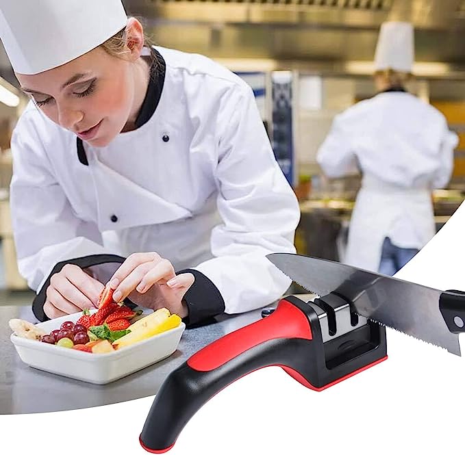 Kitchen Helper Three-piece Knife Sharpener Set With a Knife Ceramic peeler