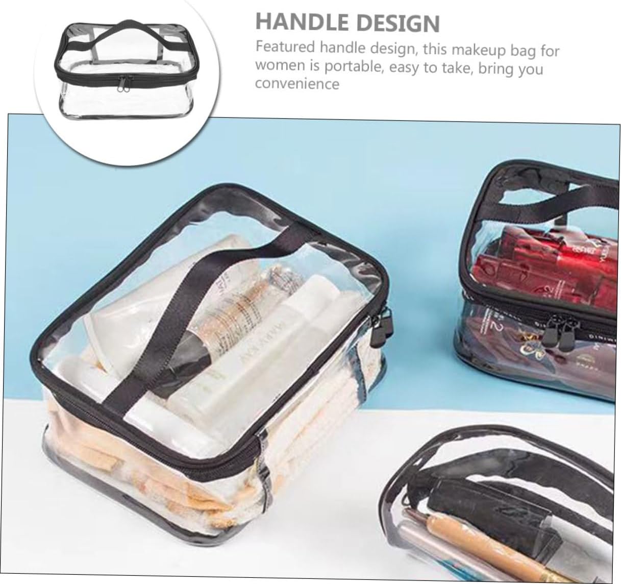 and Stylish Organizer for Cosmetics & Toiletries - Transparent Clear Cosmetic Bag