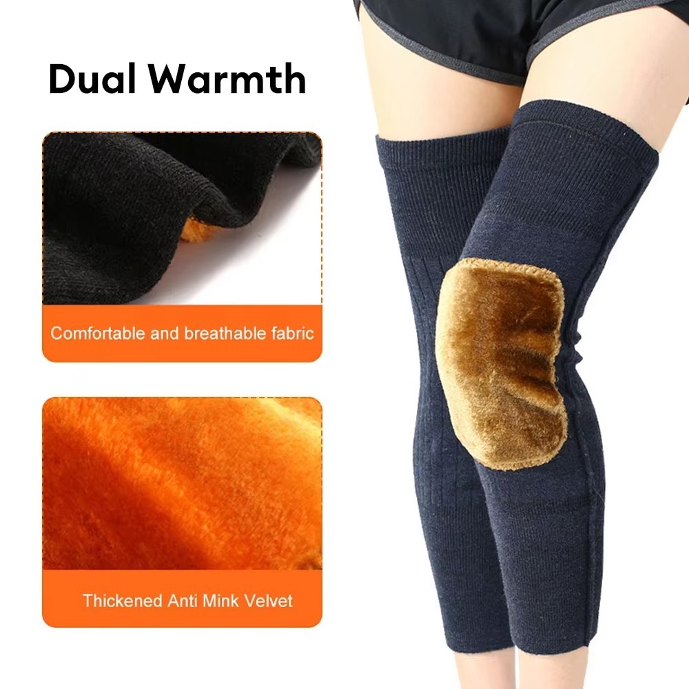 Unisex Women Men’s Cashmere Wool Knee Brace Pads | Winter Warm Thermal Knee Warmers Velvet Knee Protector (Random Color) - Image 4