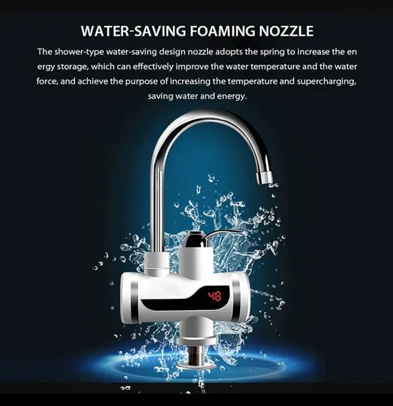 Electric Kitchen Instant Water Heater Tap – Instant Hot Water Faucet | Fast Heating Tankless Faucet - Image 2