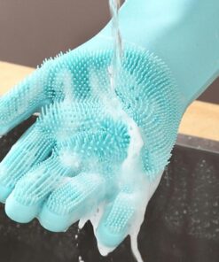 1 Pair Silicone Dishwashing Gloves Durable Quality Comfortable Grip Reliable Performance Easy Cleaning (Random Color)