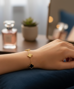 QXT-134 Clover 2-in-1 Bracelet – Stainless Steel | Versatile & Stylish Accessory
