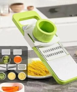 5-in-1 Multi-Functional Vegetable Slicer & Grater – Adjustable Mandoline Cutter with Interchangeable Blades for Kitchen