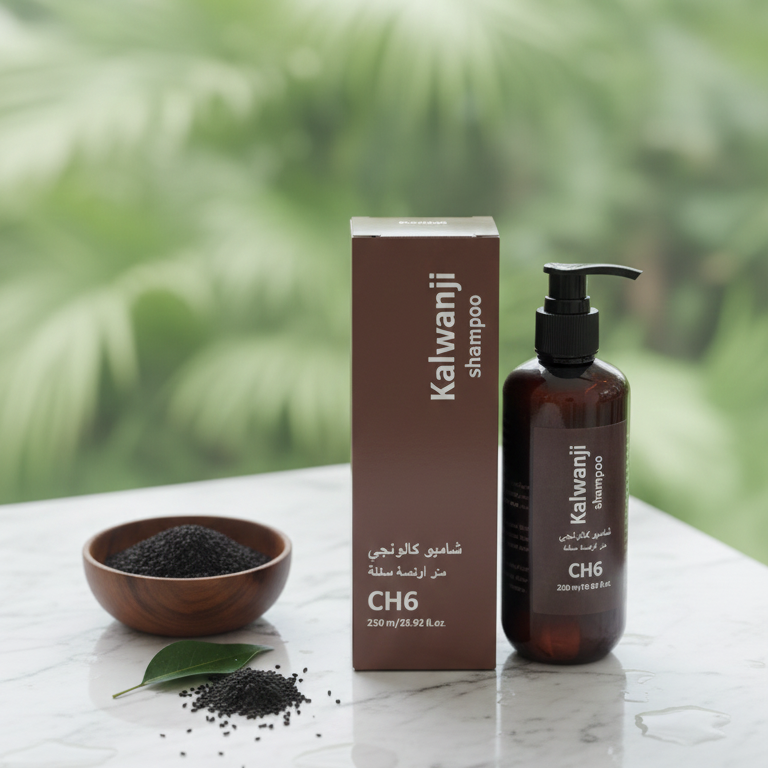 Organic Kalwanji Shampoo CH6 Herbal Black Seed Hair Cleanser Providing Natural Care Gentle Formula - 250ML