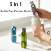 3-in-1 Silicone Cup Brush Set | U-Shaped Bottle Cleaner with Steel Balls & Straw Lid Scrubber | Multi-Functional Kitchen Cleaning Tool (Random Color) - Image 2