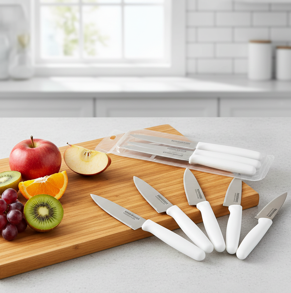 6 Piece Knife Set | Professional Stainless Steel Kitchen Knives | Sharp Durable Blades for Meat