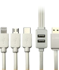 Vizo 5-in-1 Fast Data Cable Safety Fast Charging 5 in 1 USB Port 3 plugs and 2 USB ports Fast Data Cable