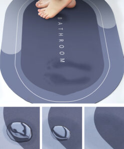 Bath Mat Super Absorbent Quick Drying Bathroom Rugs Non Slip Kitchen Entrance Doormat Modern Napa Skin Floor Mats Home Decor (only round shape) (random colors)