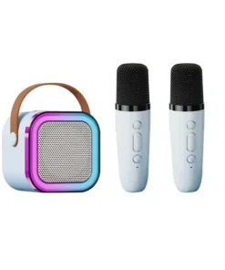 Mini Portable Karaoke Bluetooth Speaker with 2 Mike Audio Integrated Microphone Home Karaoke Wireless Bluetooth Speaker(Random Color)