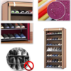 9 Layer Portable Waterproof & Dustproof Shoe Rack Non-woven Shoe Rack Storage Bag Closet Household Shoe Storage Rack Storage Cabinet (Random Color) - Image 3