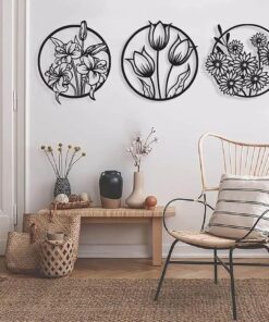 (3 pcs set )3D floral abstract Wooden Wall Art & Home Decoration / Item Home Décor Home Room & Wall Decor Wall Art