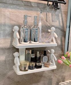 Multifunctional Self Adhesive Creative Character Shelves Bathroom Wall Mounted Shelf | Storage Rack for Bathroom