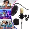 condenser Microphone With Rechargeable 12 Kinds Of Auxiliary Background For Karaoke Singing