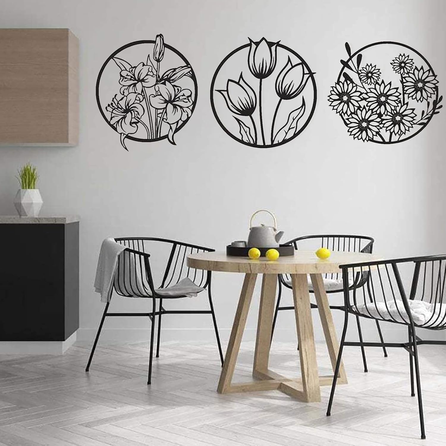 (3 pcs set )3D floral abstract Wooden Wall Art & Home Decoration / Item Home Décor Home Room & Wall Decor Wall Art - Image 3