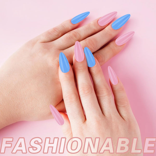 Artificial Nails Pack - 576 Nails with Glue & Stickers - Image 3