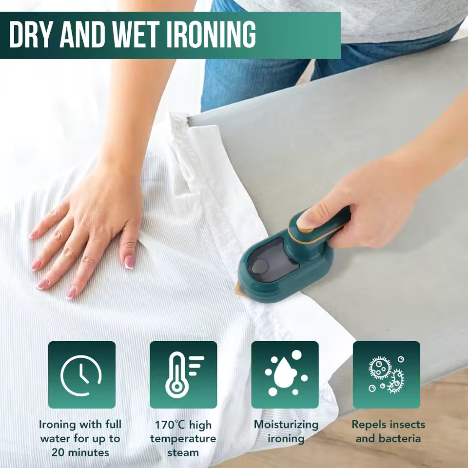 Mini 180° Rotatable Handheld Steam Iron – Foldable Travel Garment Steamer for Quick & Professional Wrinkle Removal - Image 3