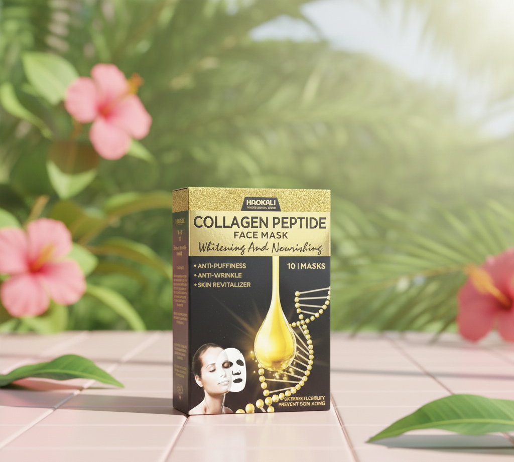 HAOKALI Professional Care Collagen Peptide Face Mask (10-Pack) - Anti-Puffiness