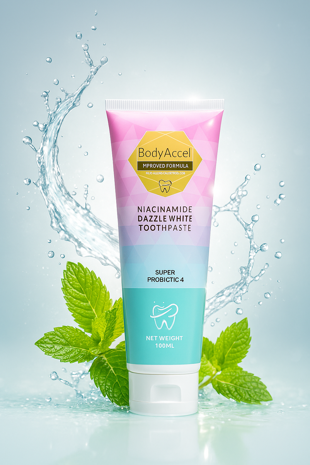 Body Accel Niacinamide Whitening Toothpaste 100ml – Advanced Stain Removal With Probiotics For Bright Smile & Fresh Breath - Image 2