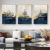 Islamic Calligraphy Wall Art Set – 3 Wooden Frames (8x11) with Alhamdulillah