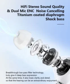 Air 39 Earbuds - Air 39 Transparent Earbuds - Air 39 Original Earbuds - High Quality Sound - Bluetooth 5.3 - Accurate right Left - Super Bass - Super Sound - HD Calling - ENC technology (Random Color)