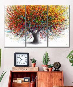 Fotocraft Tree Of Festivity Absttract 3 Piece Canvas Wall Art Paintings Print For Bedroom Living Room Bathroom Home Office Interior