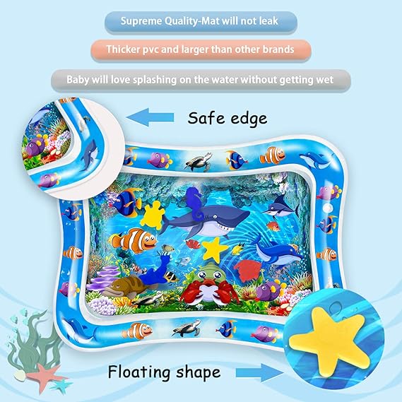 Sale Inflatable Leakproof Water Mat For Kids / Inflatable Tummy Time Mat - Random Color - Image 3
