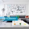 Self-Adhesive Whiteboard Wall Decal Sticker | Strong & Durable Dry Erase Wall Paper | Message Board Peel Stick White Board with 2 Marker for Kids Drawing - Image 4