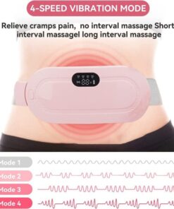 Heating Pad Women Period Pain Cramp Relief Belt | Portable Electric Menstrual Heating Pad With 3 Heat Levels & 4 Massage Modes For Belly And Waist Pain Relief